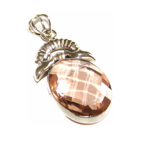 Pen 077 pendentif topaze champagne 22x50mm 42cts argent 925 2