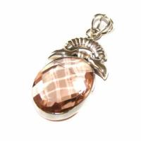Pen 077 pendentif topaze champagne 22x50mm 42cts argent 925 3