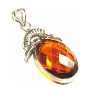 Pen 078 pendentif citrine mandarine 25x50mm 42cts argent 925 2 