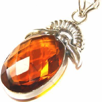 Pen 078 pendentif citrine mandarine 25x50mm 42cts argent 925 3 