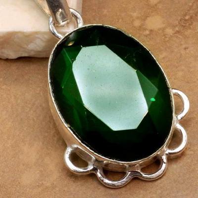 Pen 080 pendentif quartz vert 25x45mm 45cts argent 925 1 