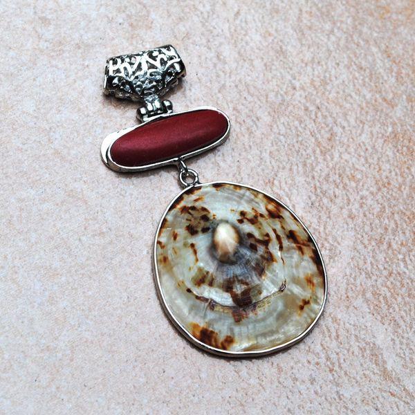 Pen 086 pendentif pendant corail coquillage naturel vente bijou argent 925 3