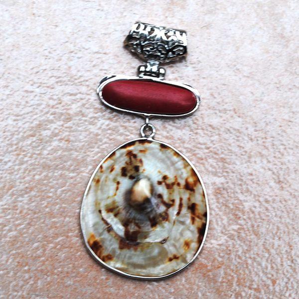 Pen 086 pendentif pendant corail coquillage naturel vente bijou argent 925 4
