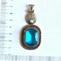 Pen 091 pendentif pendant topaze bleue 0mm 20x25mm 19gr bijou argent 925 1 