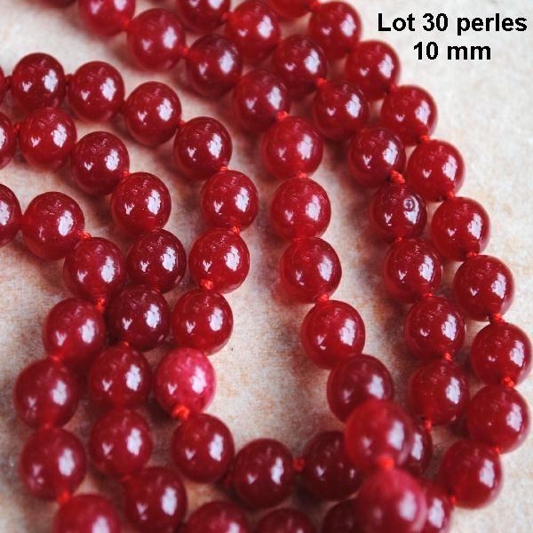 Prl 001a lot 30 perles rubis cachemire 10mm 40gr loisirs creatifs