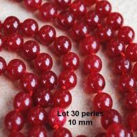 Prl 001c lot 30 perles rubis cachemire 10mm 40gr loisirs creatifs