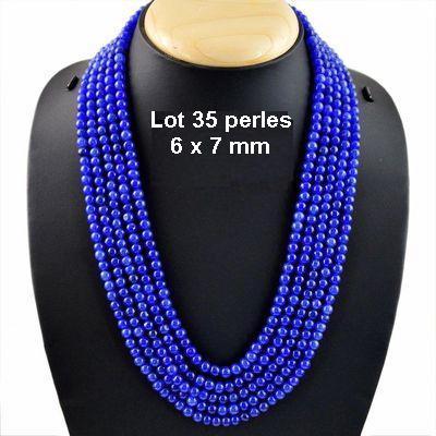 Prl 002b lot 65 perles saphir 6x7mm cachemire 32gr loisirs creatifs fabrication bijoux