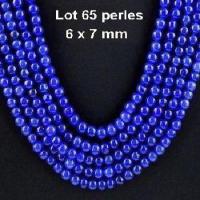 Prl 002d lot 65 perles saphir 6x7mm cachemire 32gr loisirs creatifs fabrication bijoux