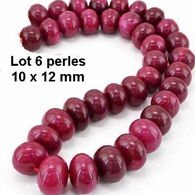 Prl 005a lot 6 perles rubis cachemire 10x12mm 14gr loisirs creatifs