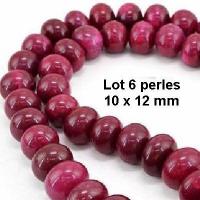 Prl 005b lot 6 perles rubis cachemire 10x12mm 14gr loisirs creatifs