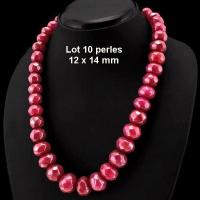 Prl 006a lot 10 perles 12x14mm rubis cachemire 32gr loisirs creatifs bijoux ethniques