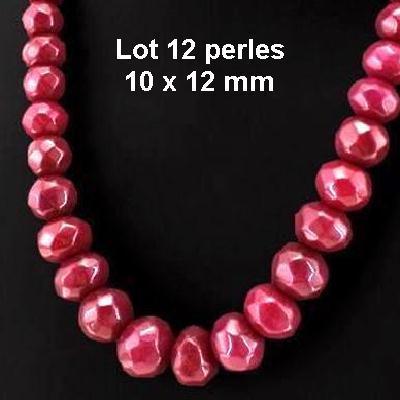 Prl 007a lot 12 perles 10x12mm rubis cachemire 34gr loisirs creatifs bijoux ethniques