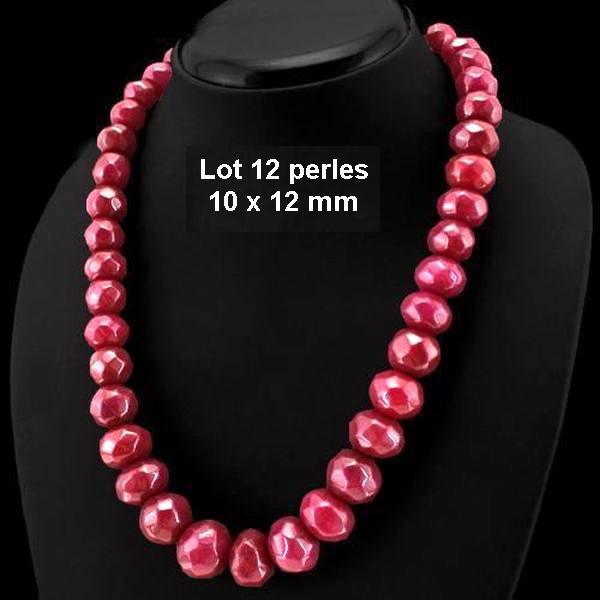 Prl 007b lot 12 perles 10x12mm rubis cachemire 34gr loisirs creatifs bijoux ethniques