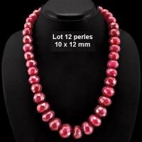 Prl 007c lot 12 perles 10x12mm rubis cachemire 34gr loisirs creatifs bijoux ethniques