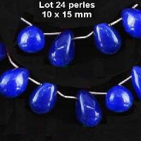 Prl 008a lot 24 perles saphir cachemire 10x15mm 56gr loisirs creatifs bijoux