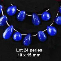 Prl 008b lot 24 perles saphir cachemire 10x15mm 56gr loisirs creatifs bijoux