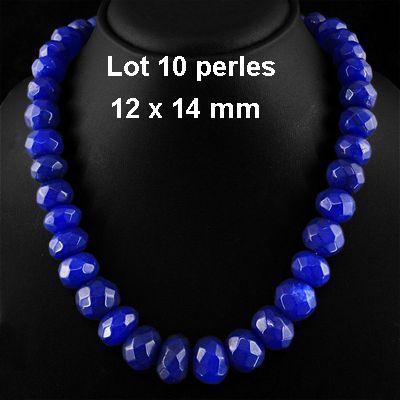 Prl 009a lot 10 perles saphir 12x14mm cachemire argent 925 loisirs creatifs bijoux