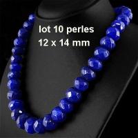 Prl 009b lot 10 perles saphir 12x14mm cachemire argent 925 loisirs creatifs bijoux
