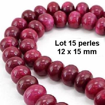 Prl 010b lot 15 perles rubis cachemire 12x15mm 58gr loisirs creatifs