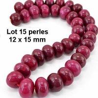 Prl 010c lot 15 perles rubis cachemire 12x15mm 58gr loisirs creatifs