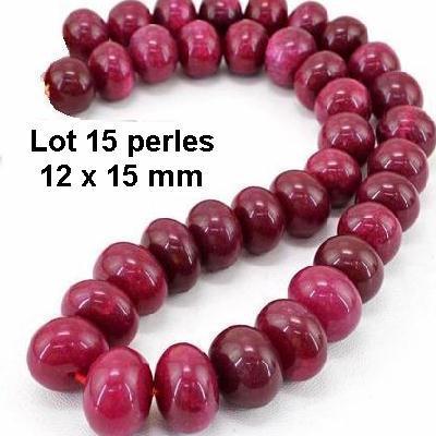 Prl 010b lot 15 perles rubis cachemire 12x15mm 58gr loisirs creatifs
