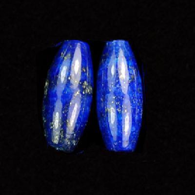 Prl 020a perles lapis lazuli 10x20mm 7gr olivettes polie loisirs creatifs creation boucles oreilles