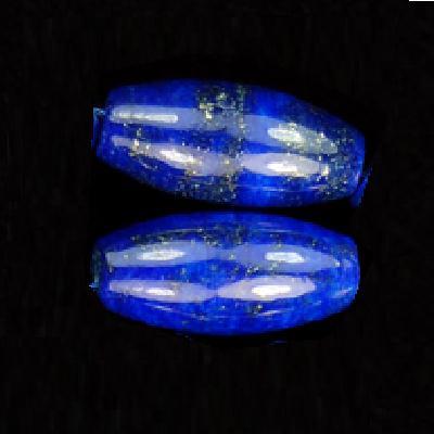 Prl 020b perles lapis lazuli 10x20mm 7gr olivettes polie loisirs creatifs creation boucles oreilles