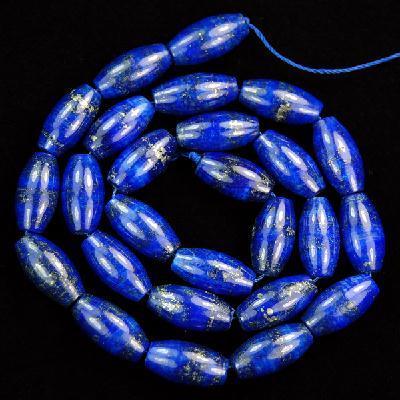 Prl 021c lot 10xperles lapis lazuli 10x20mm olivettes polie loisirs creatifs creation bijou