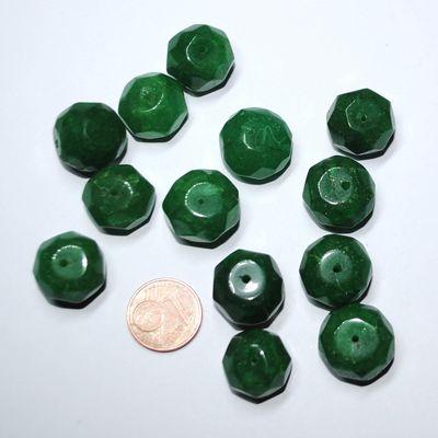 Prl 030 pem 005 lot 13xperle emeraude facettee 15x13mm 62gr loisirs creatifs 1