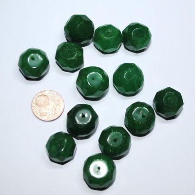 Prl 030 pem 005 lot 13xperle emeraude facettee 15x13mm 62gr loisirs creatifs 2