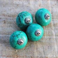 Prl 035 perles turquoise tibetaine 26x25mm achat vente loisirs creatifs 4 
