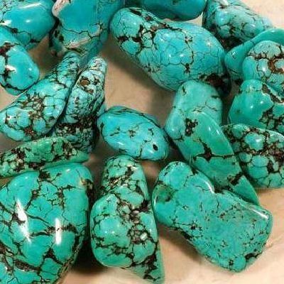 Prl 038 lot perle turquoise naturelle bleue 20x15 achat vente loisirs creatifs 1 