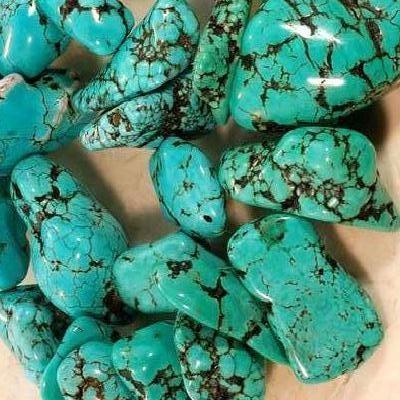 Prl 038 lot perle turquoise naturelle bleue 20x15 achat vente loisirs creatifs 2 