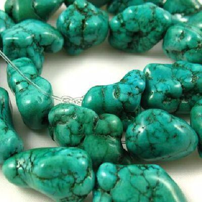 Prl 039 perle turquoise naturelle bleue 15x15 achat vente loisirs creatifs 1 