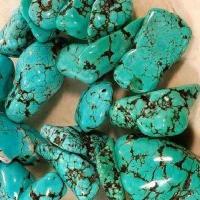 Prl 045 lot 20 perles turquoise naturelle bleue 12x15 achat vente loisirs creatifs 1 