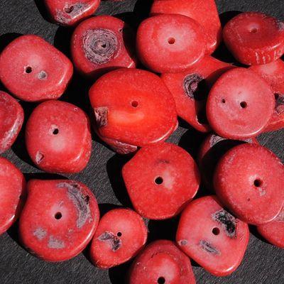 Prl 053 perles corail rouge 18x12mm 50gr achat vente loisirs creatifs 3 