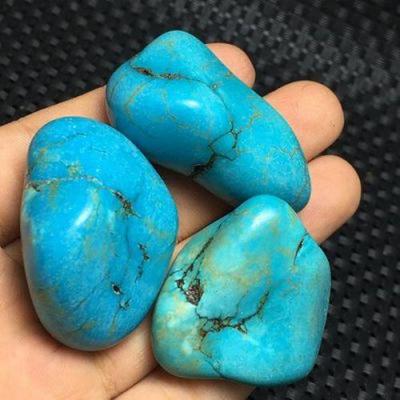 Ptq 060a lot 3xturquoise 82gr 35x40mm pierres brutes polies achat vente 1 
