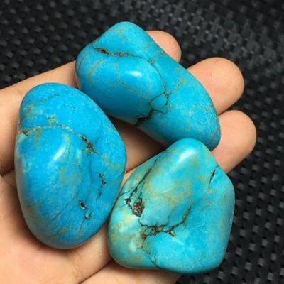Ptq 060a lot 3xturquoise 82gr 35x40mm pierres brutes polies achat vente 1