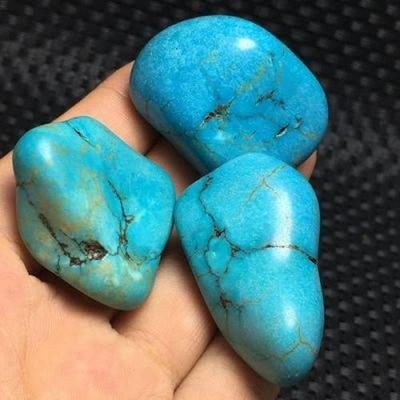 Ptq 060a lot 3xturquoise 82gr 35x40mm pierres brutes polies achat vente 1 