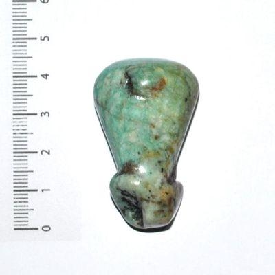 Scu 014b perle prehistorique phallus amazonite 24gr 40x25 phallique amulette loisirs creatifs