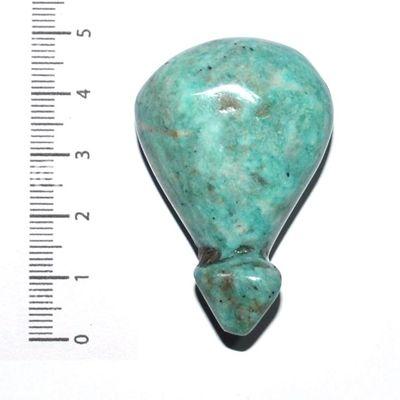 Scu 019b perle prehistorique phallus amazonite 29gr 45x30 phallique amulette porte bonheur