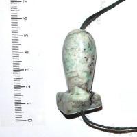 Scu 029c pendentif phallus perle amazonite 25gr 45x20mm prehistorique neolitique gaulois celte