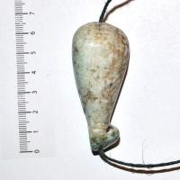Scu 030a pendentif phallus perle amazonite 44gr 65x30mm prehistorique neolitique gaulois celte