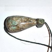 Scu 030d pendentif phallus perle amazonite 44gr 65x30mm prehistorique neolitique gaulois celte