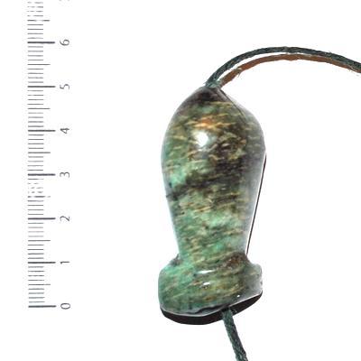 Scu 031a pendentif phallus perle amazonite 33gr 50x25mm prehistorique neolitique gaulois celte