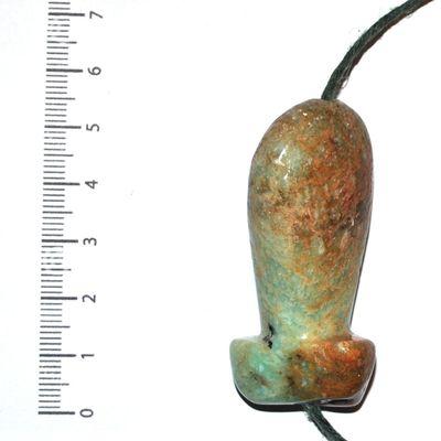 Scu 033c pendentif phallus perle amazonite 29gr 55x22mm prehistorique neolitique gaulois celte