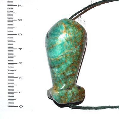 Scu 034b pendentif phallus perle amazonite 40gr 55x25mm prehistorique neolitique gaulois celte