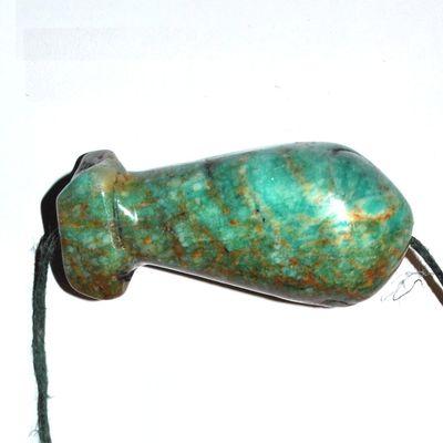 Scu 034b pendentif phallus perle amazonite 40gr 55x25mm prehistorique neolitique gaulois celte