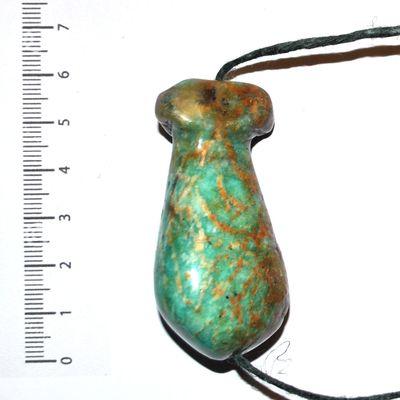 Scu 034c pendentif phallus perle amazonite 40gr 55x25mm prehistorique neolitique gaulois celte