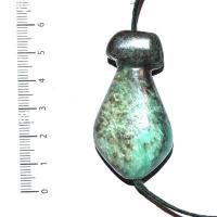 Scu 035c pendentif phallus perle amazonite 35gr 50x28mm prehistorique neolitique gaulois celte